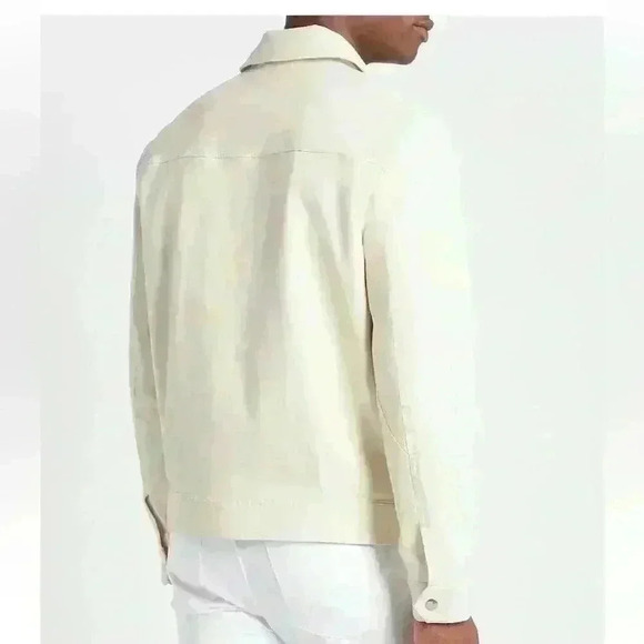 New Express men’s Cream Zip Jacket in Pine Natural  SIZE S - Picture 6 of 6